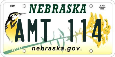 NE license plate AMT114