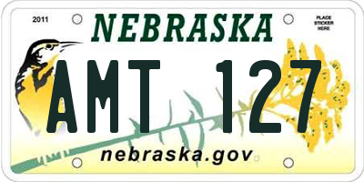 NE license plate AMT127