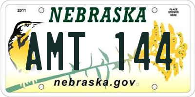 NE license plate AMT144