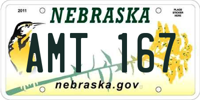 NE license plate AMT167
