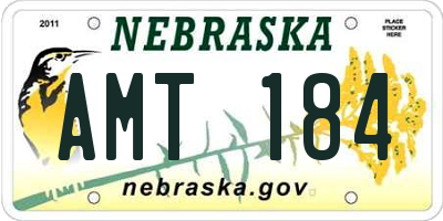 NE license plate AMT184