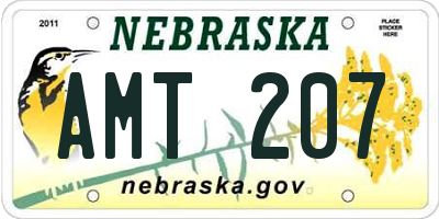 NE license plate AMT207
