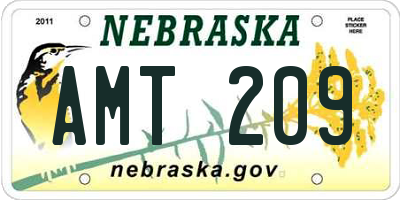 NE license plate AMT209