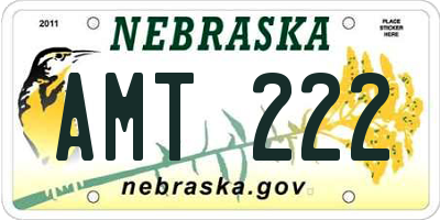 NE license plate AMT222