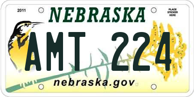 NE license plate AMT224