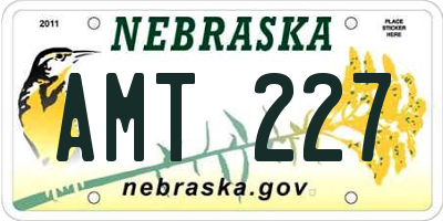 NE license plate AMT227