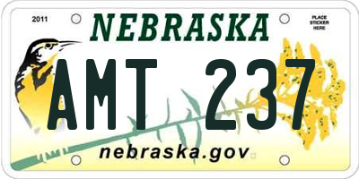 NE license plate AMT237