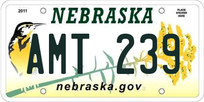 NE license plate AMT239