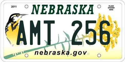 NE license plate AMT256