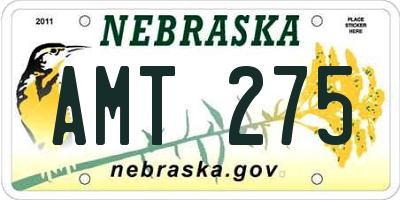 NE license plate AMT275