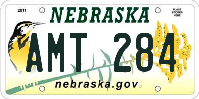NE license plate AMT284