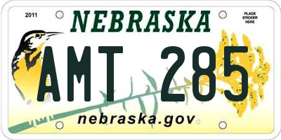 NE license plate AMT285