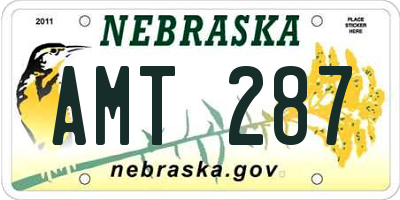 NE license plate AMT287
