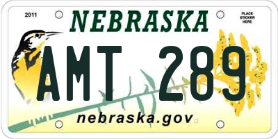 NE license plate AMT289