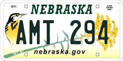 NE license plate AMT294