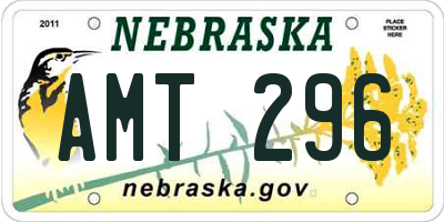 NE license plate AMT296