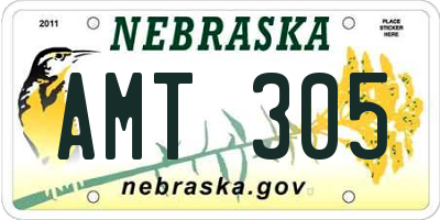 NE license plate AMT305