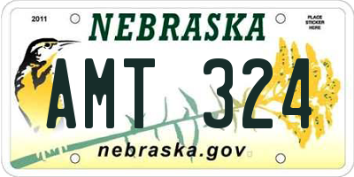 NE license plate AMT324