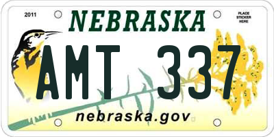 NE license plate AMT337
