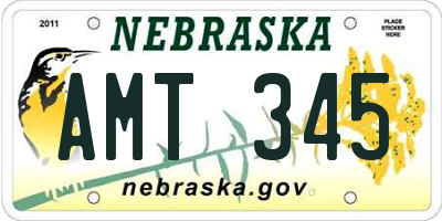 NE license plate AMT345