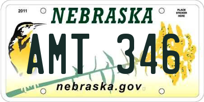 NE license plate AMT346