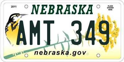 NE license plate AMT349