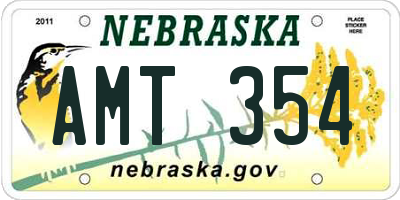 NE license plate AMT354