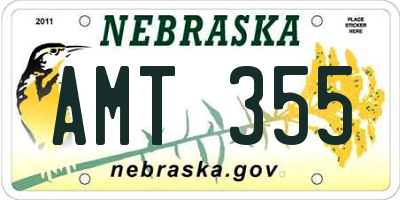 NE license plate AMT355