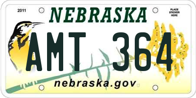 NE license plate AMT364