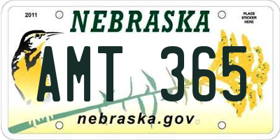 NE license plate AMT365