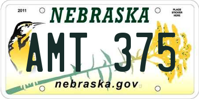 NE license plate AMT375
