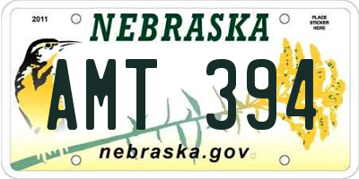 NE license plate AMT394
