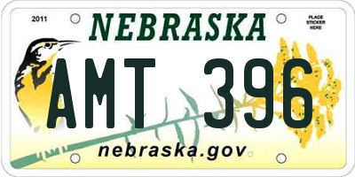 NE license plate AMT396