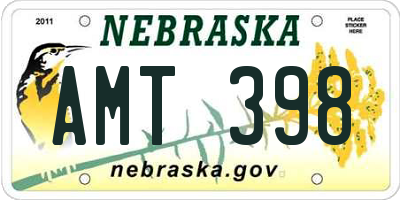 NE license plate AMT398