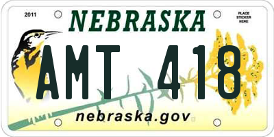 NE license plate AMT418