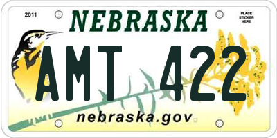 NE license plate AMT422