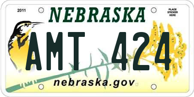 NE license plate AMT424