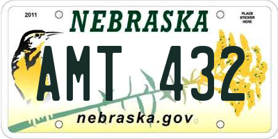 NE license plate AMT432