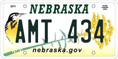 NE license plate AMT434