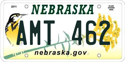 NE license plate AMT462