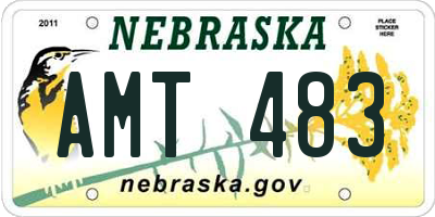 NE license plate AMT483
