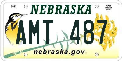 NE license plate AMT487