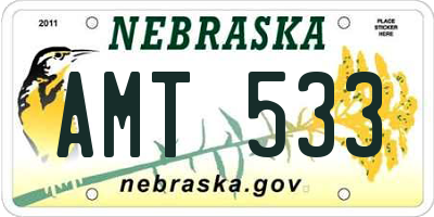 NE license plate AMT533