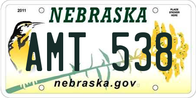 NE license plate AMT538
