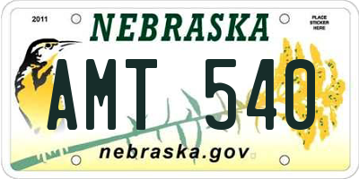 NE license plate AMT540