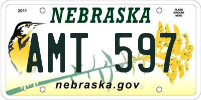 NE license plate AMT597