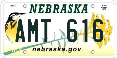 NE license plate AMT616