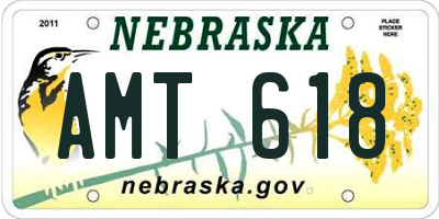 NE license plate AMT618