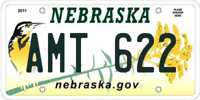 NE license plate AMT622