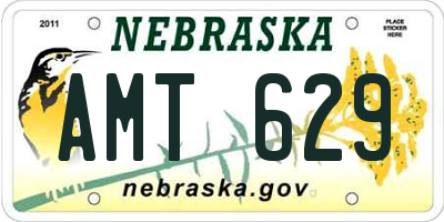 NE license plate AMT629